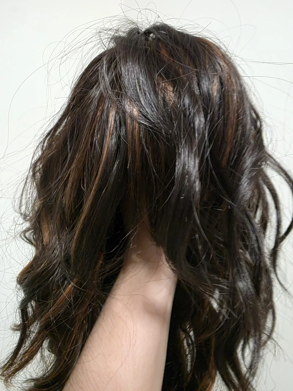 Dark Brown Wavy Women’s Hairpiece with Subtle Copper Highlights - MiraMe